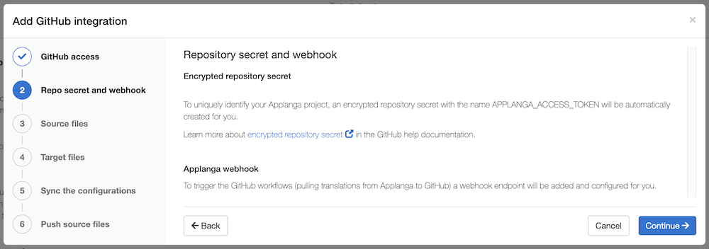 Webhook and repo secret