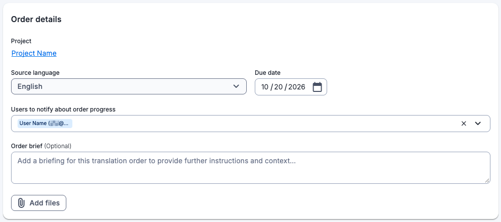 Order details
