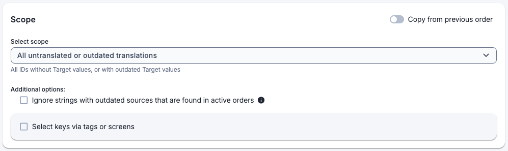 Order scope