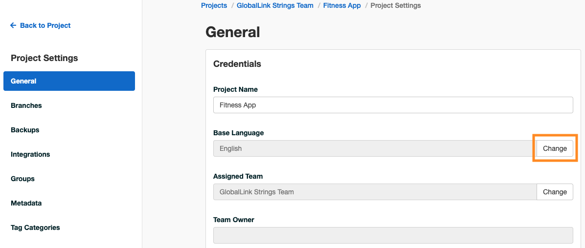 Change Base Language